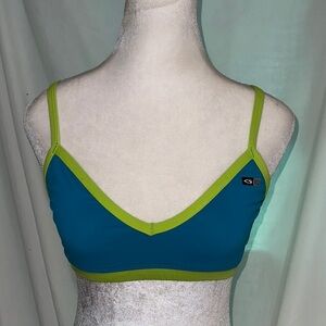 Blue and Green Women's EQ Swimwear "passion" bikini top size medium